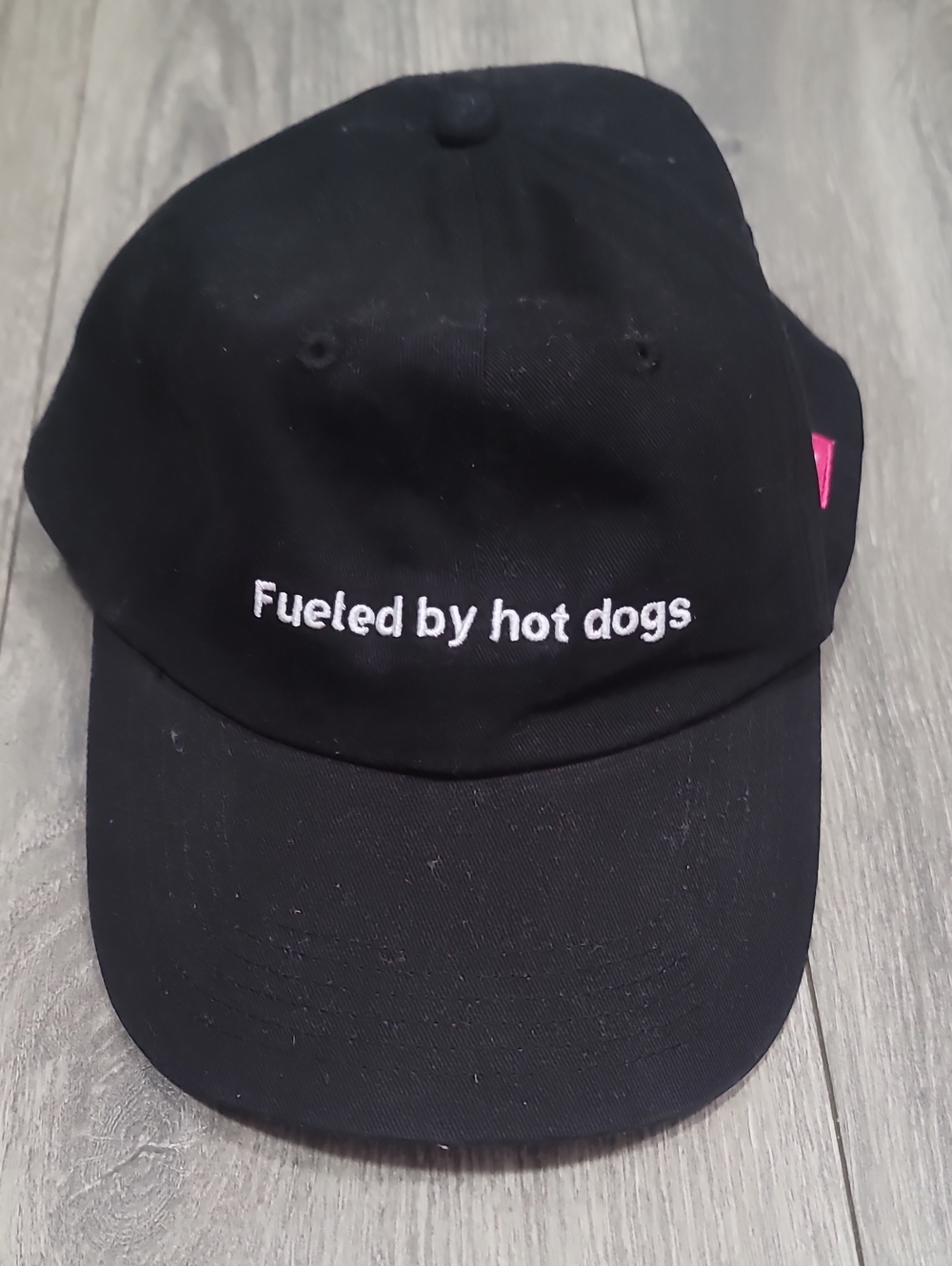 Black 'Fueled by hot dogs' Casual Baseball Cap